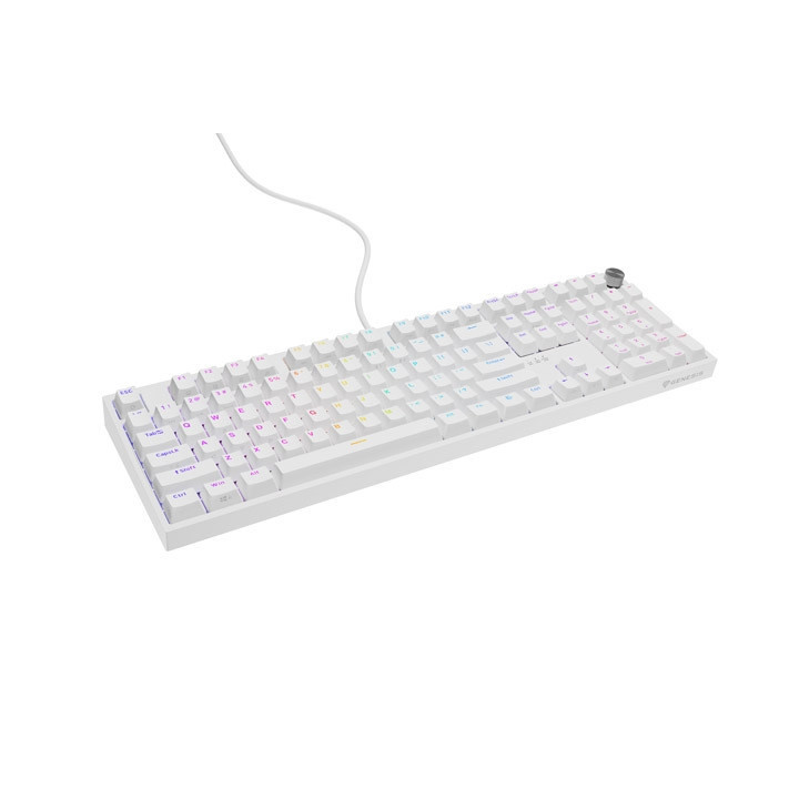 Механична геймърска клавиатура Thor 404 White RGB Backlight Gateron Peach Silent, US Layout - NKG-2300