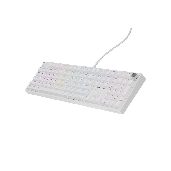 Механична геймърска клавиатура Thor 404 White RGB Backlight Gateron Peach Silent, US Layout - NKG-2300