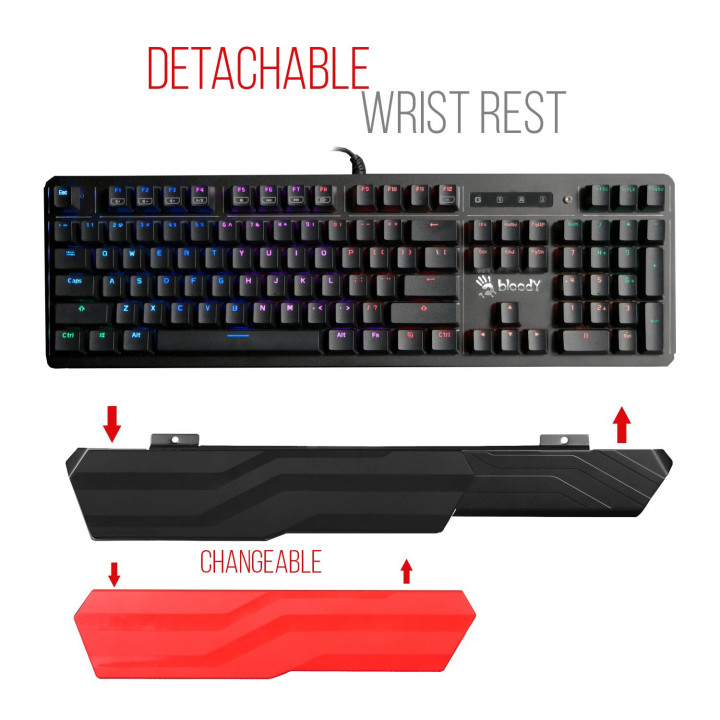 Механична геймърска клавиатура A4tech Bloody B975, Brown switch - A4-KEY-B975