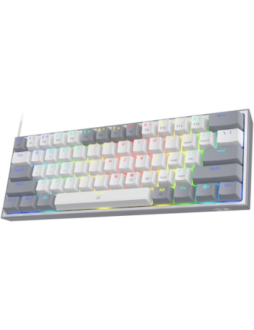 Bluetooth механична геймърска клавиатура Redragon K616-RGB-WG_RD Fizz PRO Red Switch, бяло/сиво