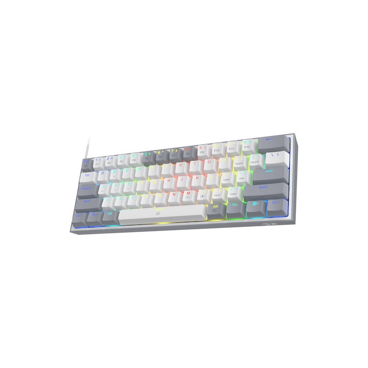 Bluetooth механична геймърска клавиатура Redragon K616-RGB-WG_RD Fizz PRO Red Switch, бяло/сиво