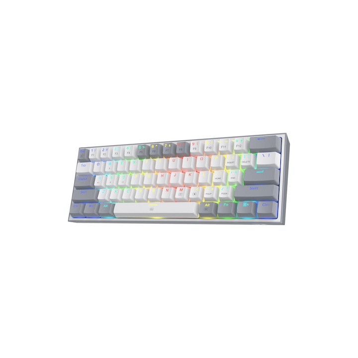 Bluetooth механична геймърска клавиатура Redragon K616-RGB-WG_RD Fizz PRO Red Switch, бяло/сиво