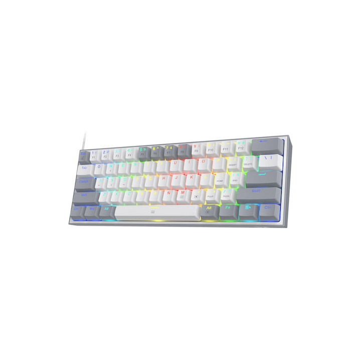 Bluetooth механична геймърска клавиатура Redragon K616-RGB-WG_RD Fizz PRO Red Switch, бяло/сиво