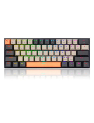 Bluetooth безжична геймърска механична клавиатура Redragon K530-OG-GY-BK-RGB-PRO_BR Draconic PRO Brown Switch, RGB, оранжев/сив/черен