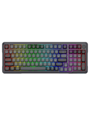 Bluetooth геймърска механична клавиатура Redragon Bragi Pro Bluetooth K688GB-RGB-PRO, черно/сиво