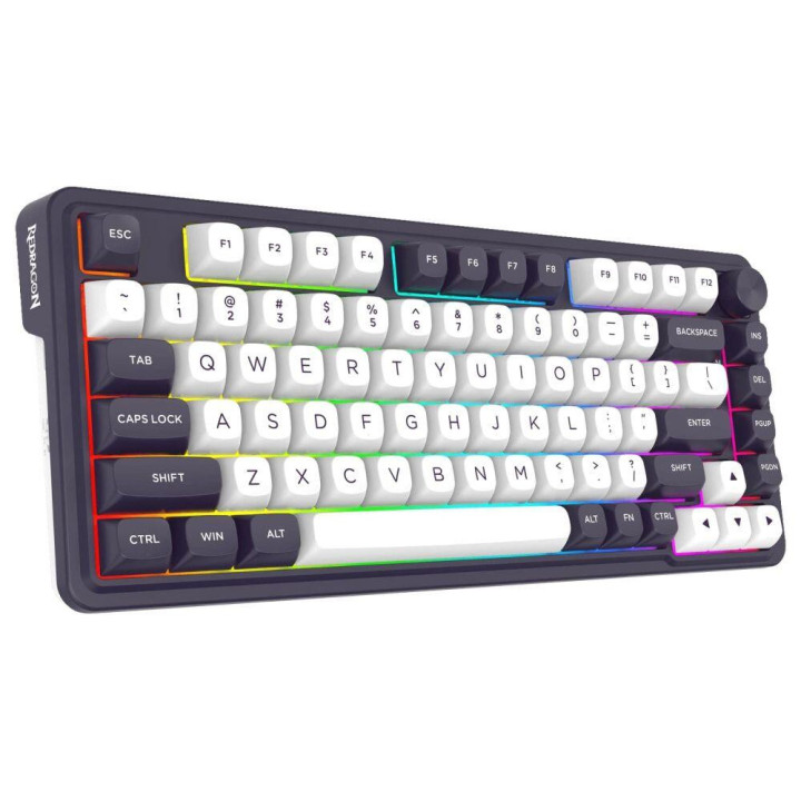 Геймърска механична клавиатура Redragon Finke K715 с Bluetooth и кабел, RGB осветление, черно/бяло