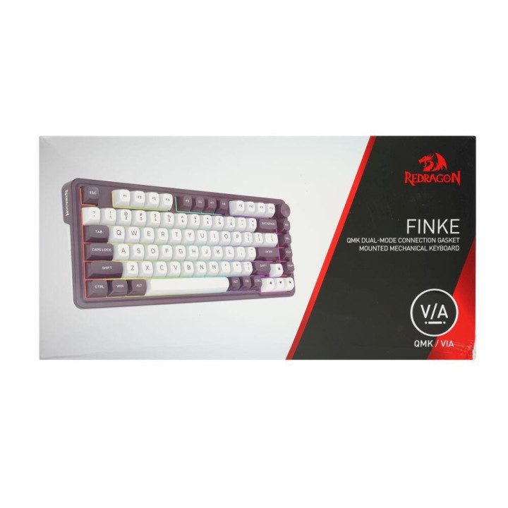 Геймърска механична клавиатура Redragon Finke K715 с Bluetooth и кабел, RGB осветление, черно/бяло