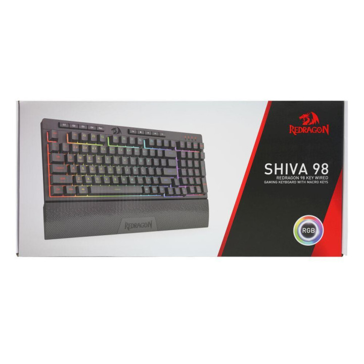 Геймърска клавиатура Redragon Shiva K515-RGB с RGB подсветка, черна