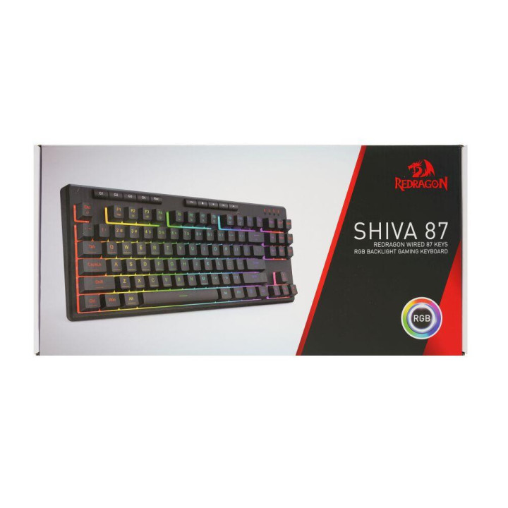 Геймърска клавиатура Redragon Shiva TKL K516-RGB с RGB осветление, черна