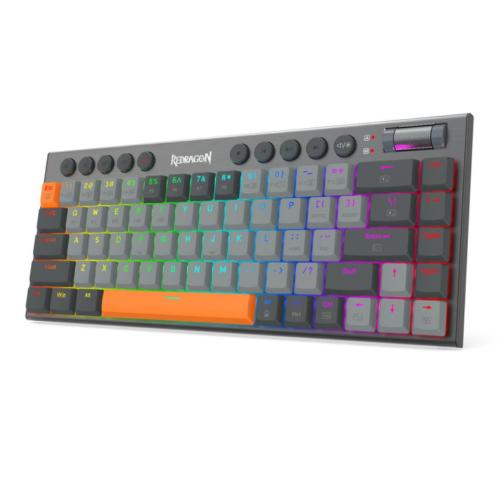 Bluetooth геймърска механична клавиатура Redragon Horus SE K609GG-RGB-PRO с RGB подсветка, сива