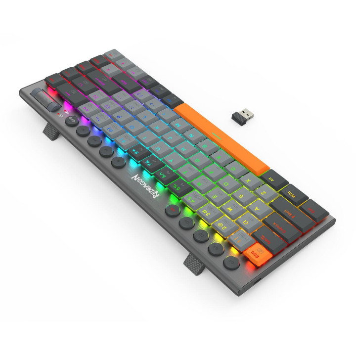 Bluetooth геймърска механична клавиатура Redragon Horus SE K609GG-RGB-PRO с RGB подсветка, сива