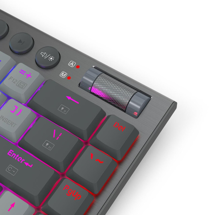 Bluetooth геймърска механична клавиатура Redragon Horus SE K609GG-RGB-PRO с RGB подсветка, сива
