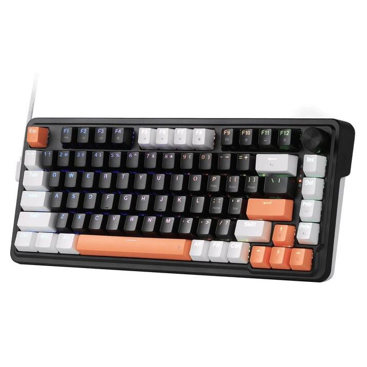Геймърска механична клавиатура Redragon Landshaker K714BWO-RGB с RGB осветление, черно/бяло