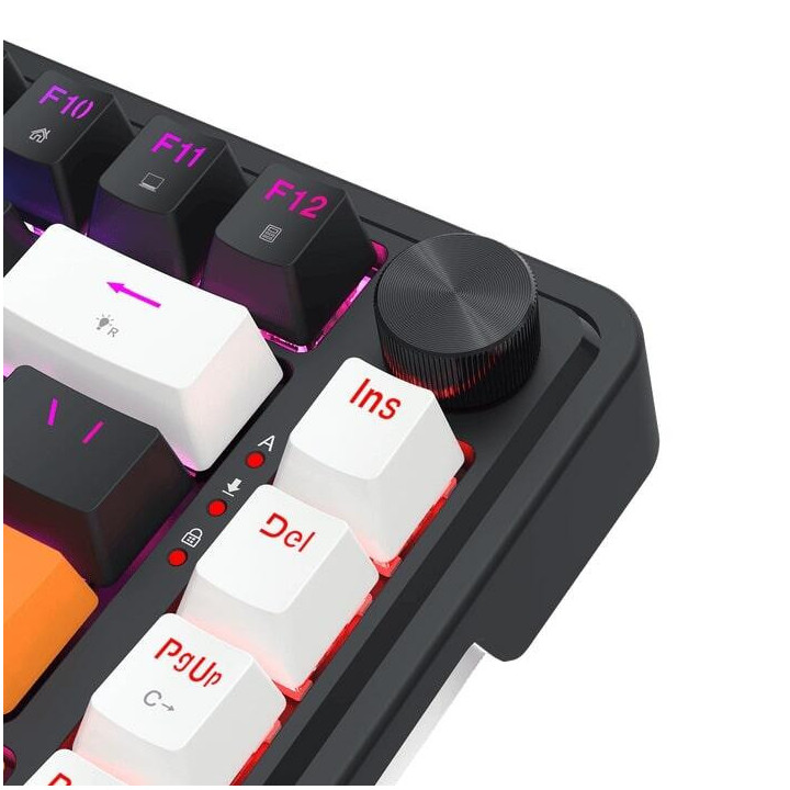 Геймърска механична клавиатура Redragon Landshaker K714BWO-RGB с RGB осветление, черно/бяло