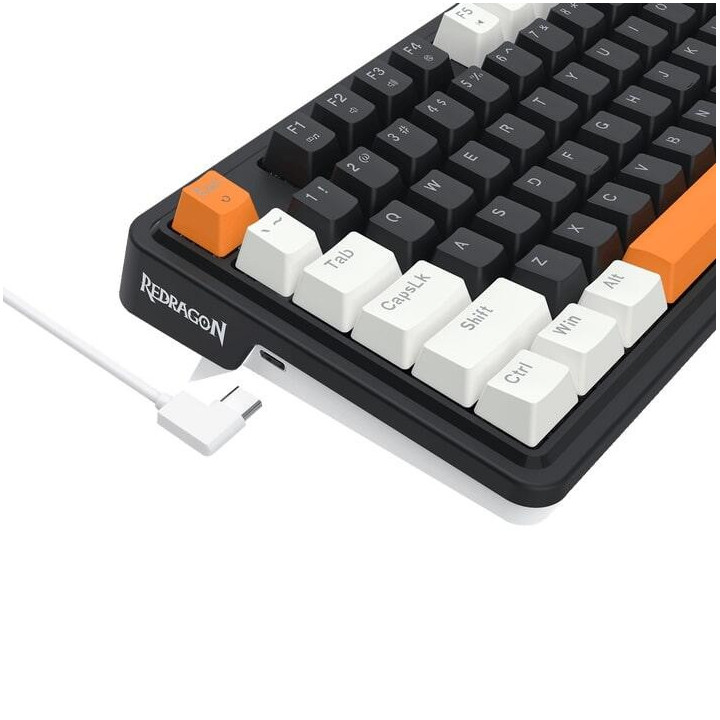 Геймърска механична клавиатура Redragon Landshaker K714BWO-RGB с RGB осветление, черно/бяло