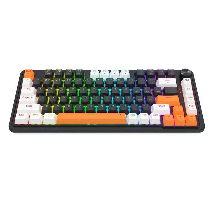 Геймърска механична клавиатура Redragon Landshaker K714BWO-RGB с RGB осветление, черно/бяло