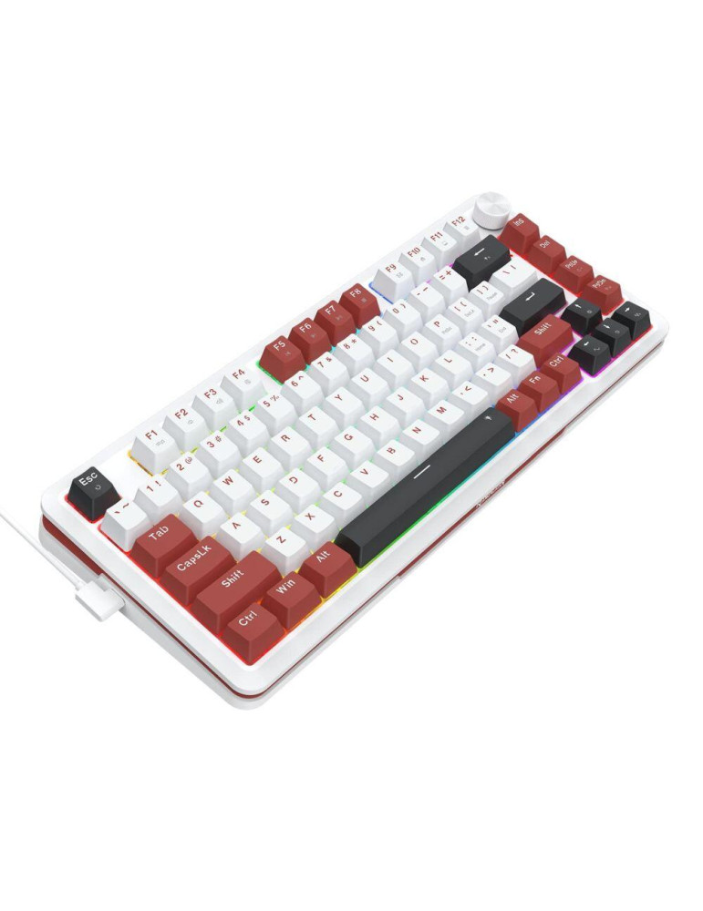 Геймърска механична клавиатура Redragon Stormhunter K721WRB-RGB с RGB осветление, бяла