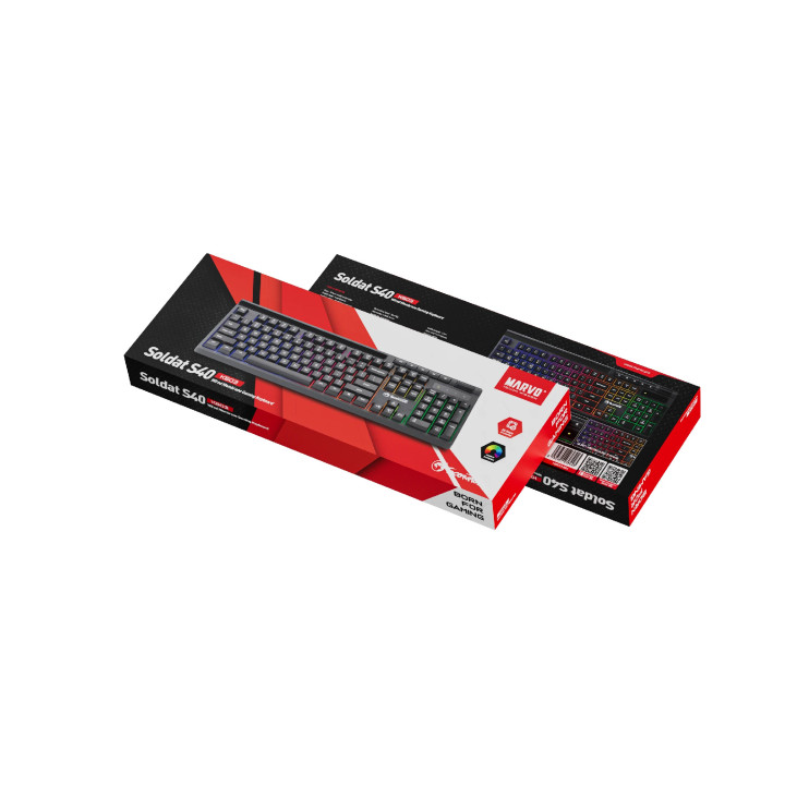 Геймърска клавиатура Marvo Soldat S40 K603, 104 keys, Silent, RGB - MARVO-K603