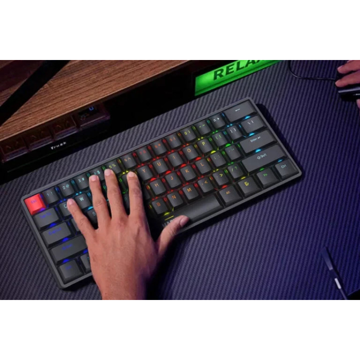 Геймърска механична клавиатура Marvo Saber 61 KG933G White, 61 keys, Red Switches [Linear] - MARVO-KG933G-WH