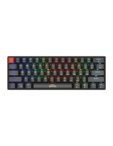 Геймърска механична клавиатура Marvo Saber 61 KG933G, 61 keys, Red Switches [Linear] - MARVO-KG933G-BK