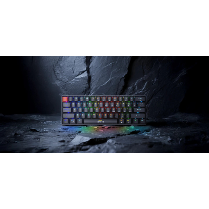 Геймърска механична клавиатура Marvo Saber 61 KG933G, 61 keys, Red Switches [Linear] - MARVO-KG933G-BK