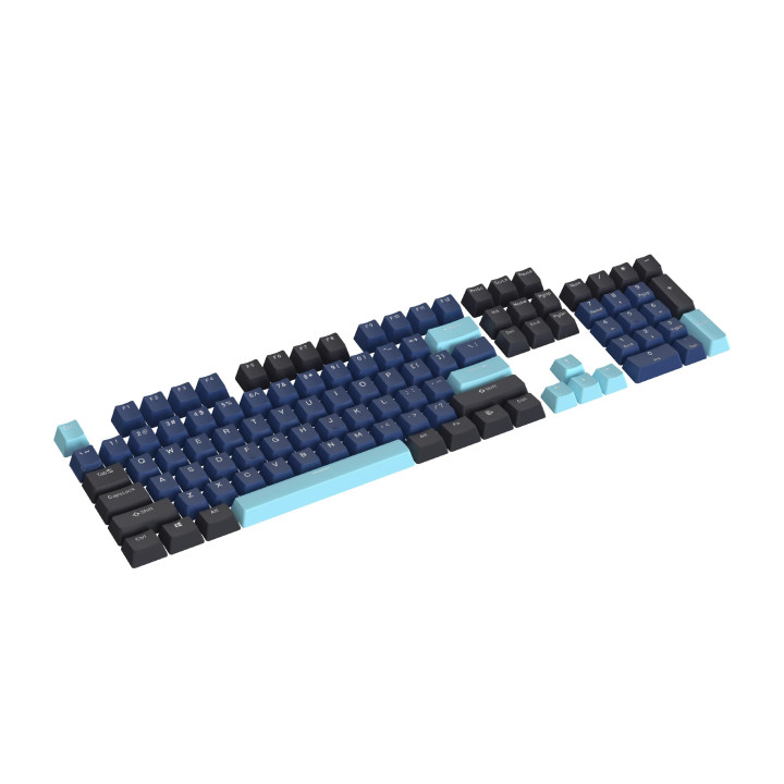 Капачки за клавиатура Marvo Custom Keycap Set PBT, 104 keys, Dark Blue, Black, Cyan - MARVO-KP-01-BL