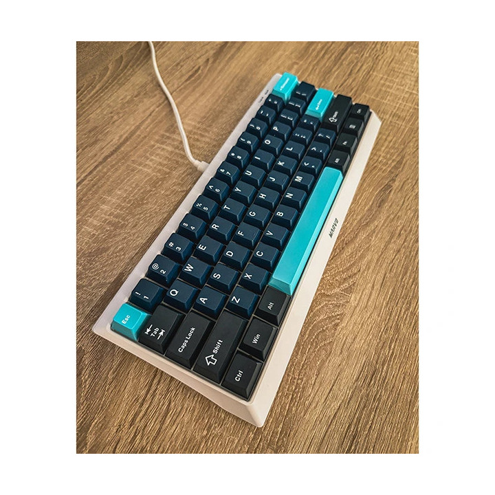Капачки за клавиатура Marvo Custom Keycap Set PBT, 104 keys, Dark Blue, Black, Cyan - MARVO-KP-01-BL