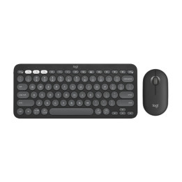 Bluetooth комплект клавиатура и мишка Logitech Pebble 2 Combo, TONAL GRAPHITE, US INT'L, 2.4GHZ/BT, INTNL-973, UNIVERSAL - 920-012239