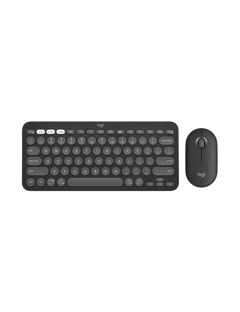 Bluetooth комплект клавиатура и мишка Logitech Pebble 2 Combo, TONAL GRAPHITE, US INT'L, 2.4GHZ/BT, INTNL-973, UNIVERSAL - 920-012239
