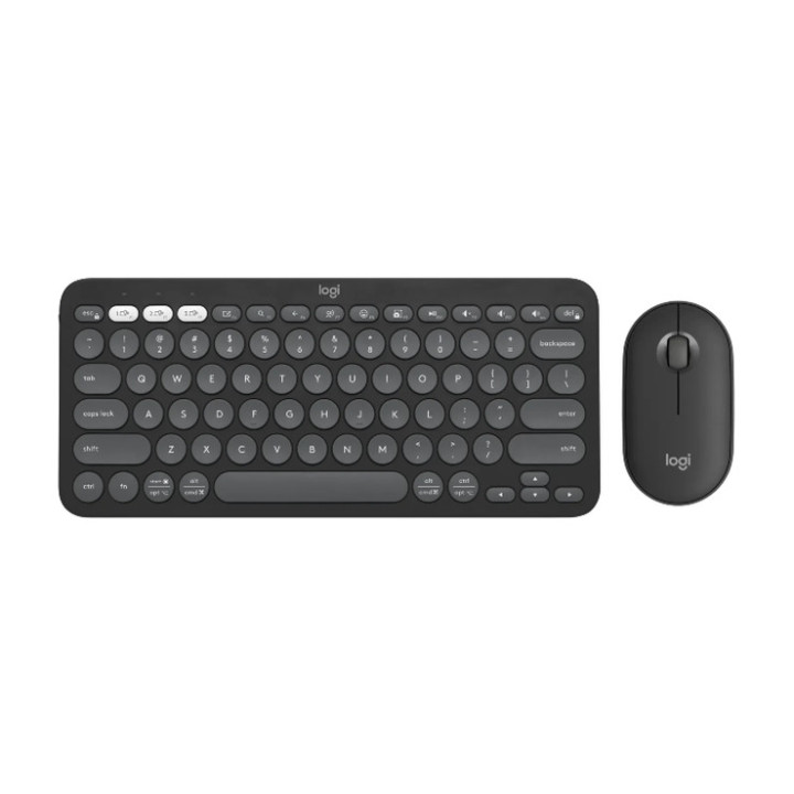 Bluetooth комплект клавиатура и мишка Logitech Pebble 2 Combo, TONAL GRAPHITE, US INT'L, 2.4GHZ/BT, INTNL-973, UNIVERSAL - 920-012239