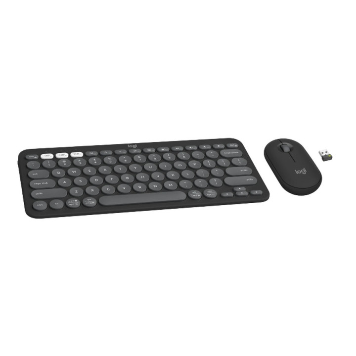 Bluetooth комплект клавиатура и мишка Logitech Pebble 2 Combo, TONAL GRAPHITE, US INT'L, 2.4GHZ/BT, INTNL-973, UNIVERSAL - 920-012239