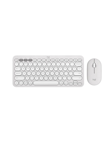 Bluetooth комплект клавиатура и мишка Logitech Pebble 2 Combo, TONAL WHITE, US INT'L, 2.4GHZ/BT, INTNL-973, UNIVERSAL - 920-012240