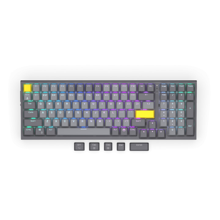 Геймърскa безжична механична клавиатура ENDORFY Celeris 1800, Endorfy Yellow Switch, Full Size - EY5A124