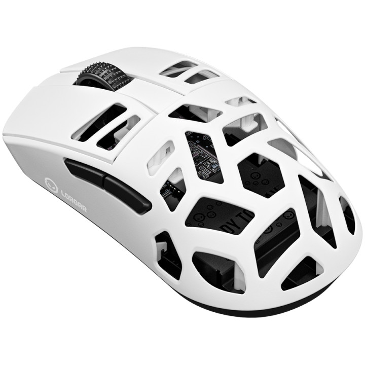 Безжична геймърска мишка Lorgar MSE90W, Magnesium Alloy Wireless Gaming Mouse Elite, White - LRG-MSE90W-WH