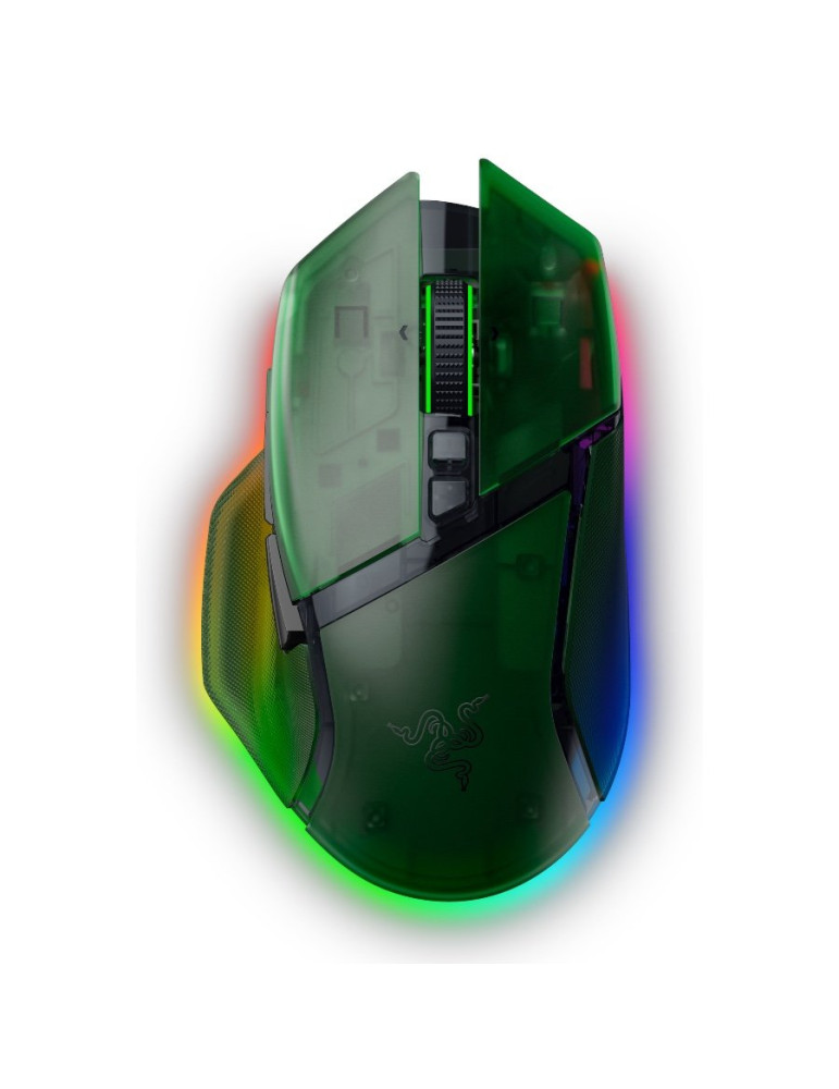Безжична геймърска ергономична мишка Razer Basilisk V3 Pro 35K Phantom Green Edition, 30000DPI, Optical Mouse Switches Gen-3, 63 g, Focus Pro 30K Optical Sensor - RZ01-05240300-R3G1