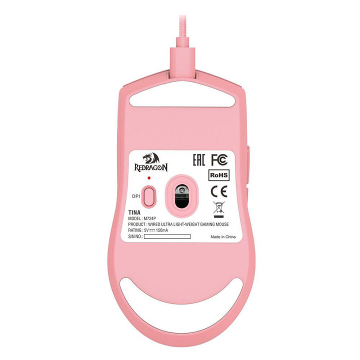 Геймърска мишка Redragon K1ng 1K M724P, розов