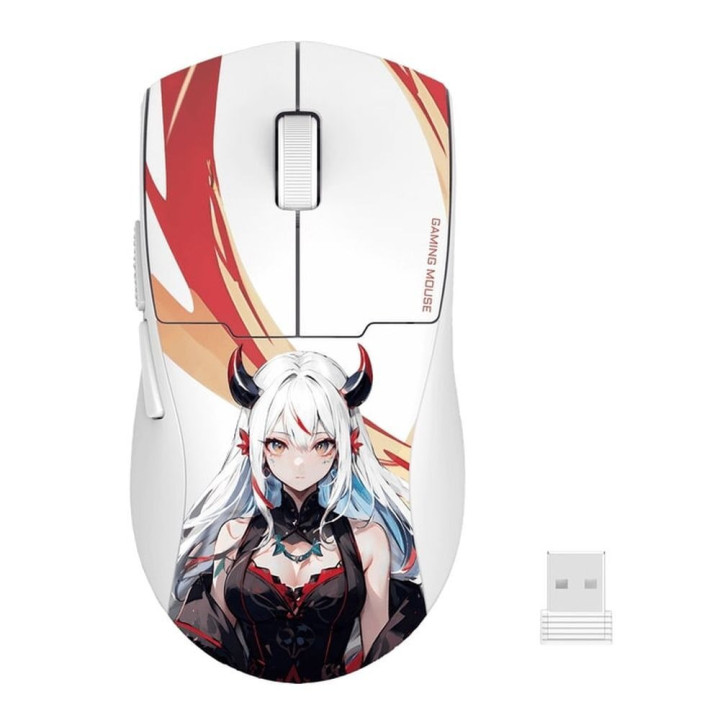 Bluetooth геймърска мишка Redragon K1ng Max Anime M918AKG-PRO - бяла