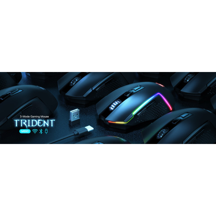 Bluetooth геймърска мишка Redragon Trident M693 с RPG осветление