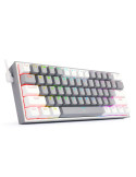 Геймърска еханична клавиатура Redragon Fizz K617-RGB-GW, RGB, сиво/бяло - K617-RGB-GW_RD