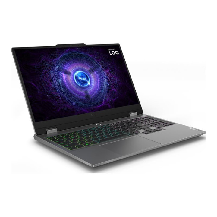 Лаптоп Lenovo LOQ Gaming, Intel Core i5-12450HX, 15.6" FHD 144Hz sRGB, 16GB DDR5 RAM, 512GB SSD, Nvidia GeForce RTX 4050 6GB, DOS, Luna Grey - 83GS002WBM