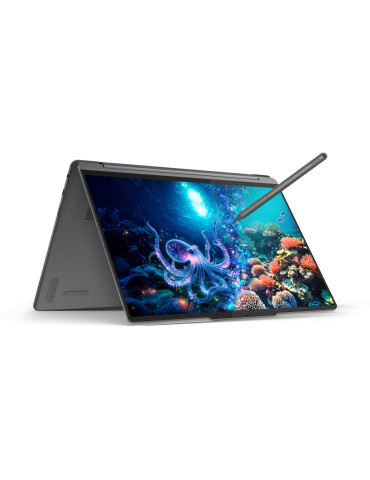 Лаптоп Lenovo Yoga 9 2-in-1. Intel Core Ultra 7 258V, 14" 2.8K OLED 500N 120Hz Touch,  32GB DDR5  RAM, 1TB SSD, Win 11 Home, Luna Grey - 83LC0010BM