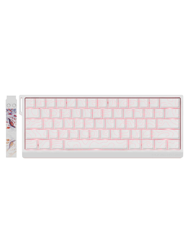 Професионална геймърска механична клавиатура Madlions MAD 60 PRO, White, 8K, Gateron Jade Customized [Linear] - MAD-60-PRO-GTR-WH