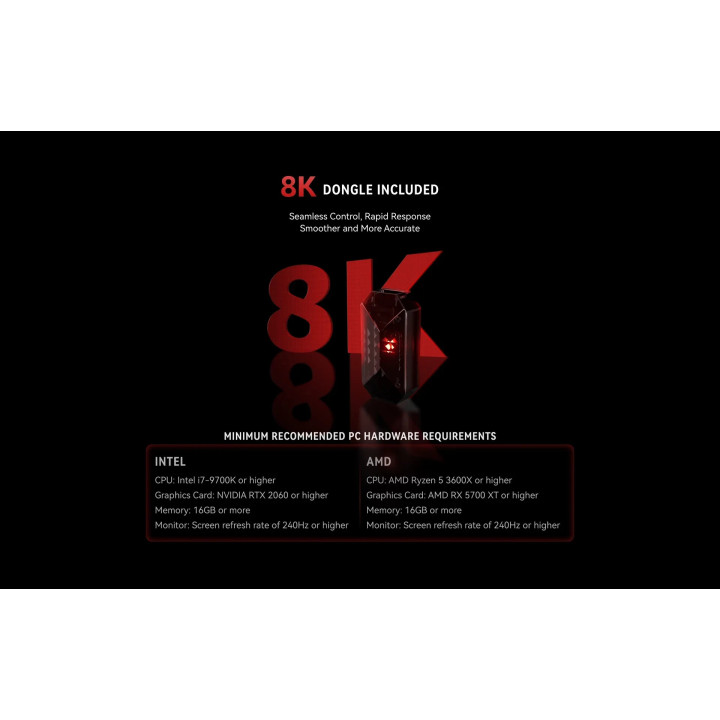 Безжична професионална геймърска мишка VXE MAD R 8K SET, Omron Optical Microswitches, Black - VXE-MAD-R-8K-BK