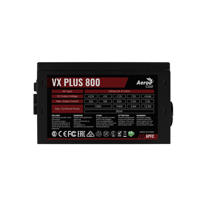 Захранване AeroCool VX PLUS STEALTH 800W A-PFC - ACPN-VS80AEY.12