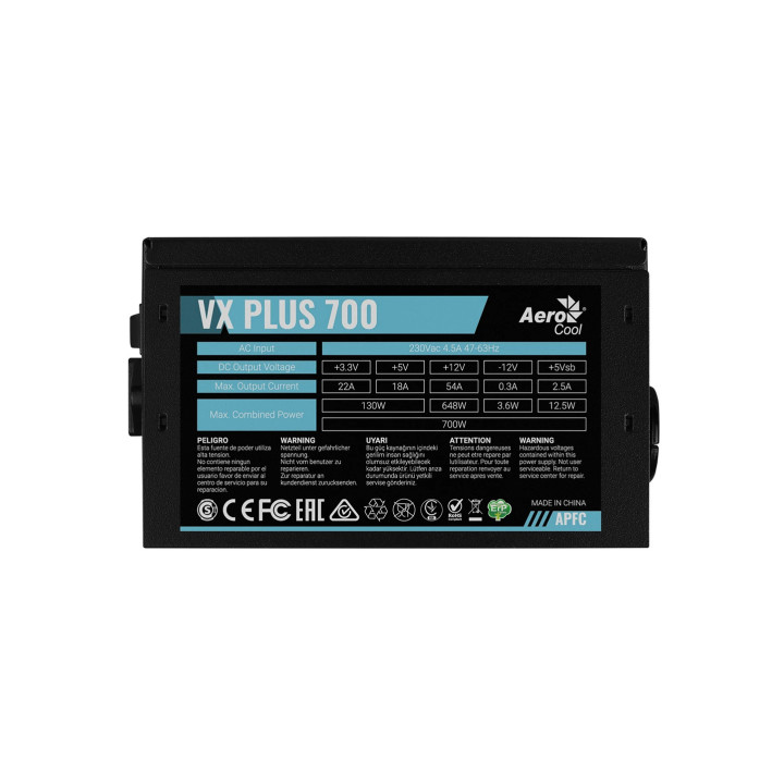 Захранване AeroCool VX PLUS STEALTH 700W A-PFC - ACPN-VS70AEY.12
