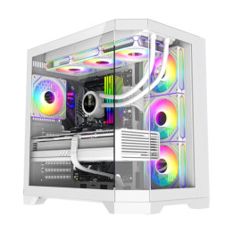 Кутия за компютър Gamemax HYPE-A White - 4 x 120 mm Addressable RGB fans, ATX - GM-HYPE-A-WH