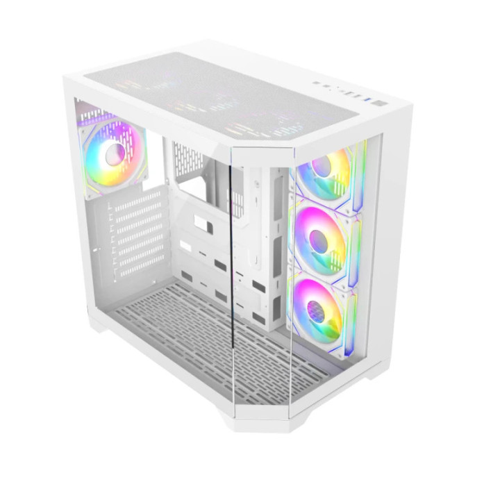 Кутия за компютър Gamemax HYPE-A White - 4 x 120 mm Addressable RGB fans, ATX - GM-HYPE-A-WH