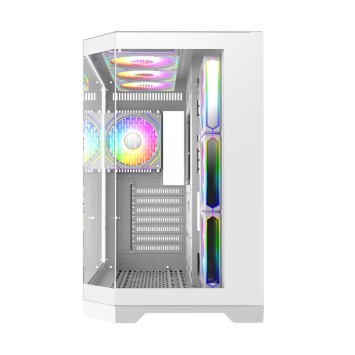 Кутия за компютър Gamemax HYPE-A White - 4 x 120 mm Addressable RGB fans, ATX - GM-HYPE-A-WH