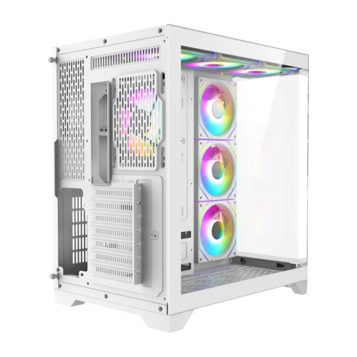 Кутия за компютър Gamemax HYPE-A White - 4 x 120 mm Addressable RGB fans, ATX - GM-HYPE-A-WH