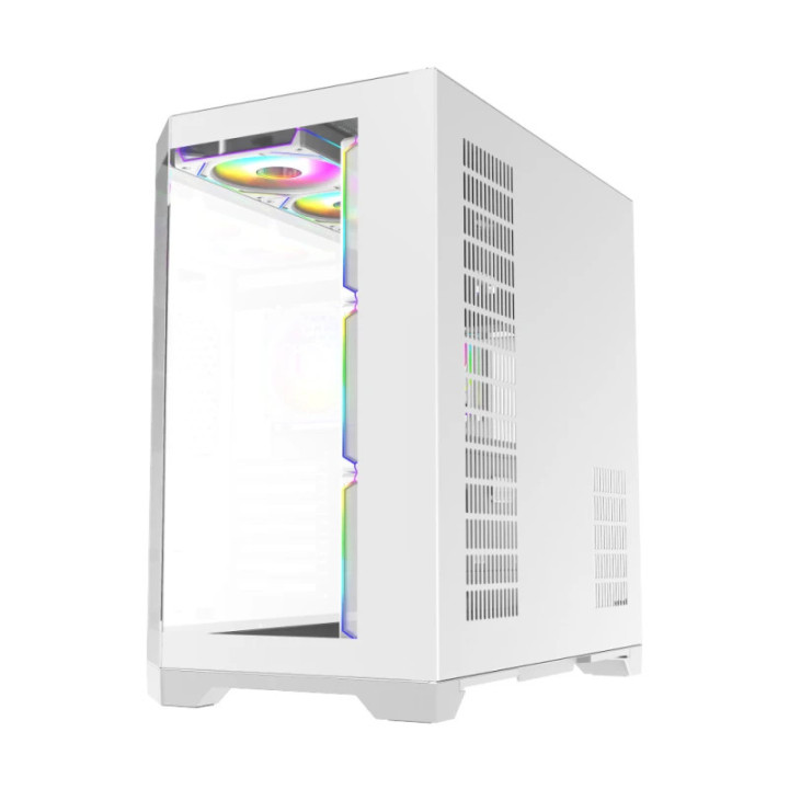 Кутия за компютър Gamemax HYPE-A White - 4 x 120 mm Addressable RGB fans, ATX - GM-HYPE-A-WH